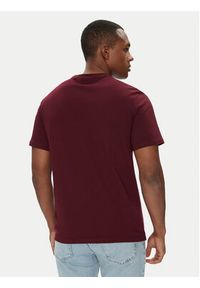 Calvin Klein Jeans T-Shirt LV040HM265 Bordowy Regular Fit. Kolor: czerwony. Materiał: bawełna