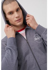 Jack & Jones bluza męska z kapturem melanżowa. Okazja: na co dzień. Typ kołnierza: kaptur. Kolor: niebieski. Wzór: melanż. Styl: casual #4