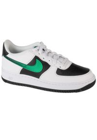 Nike - Buty sportowe Sneakersy chłopięce, Air Force 1 LV8 2 GS. Kolor: czarny. Materiał: tkanina, materiał, syntetyk, skóra, guma. Model: Nike Air Force. Sport: turystyka piesza