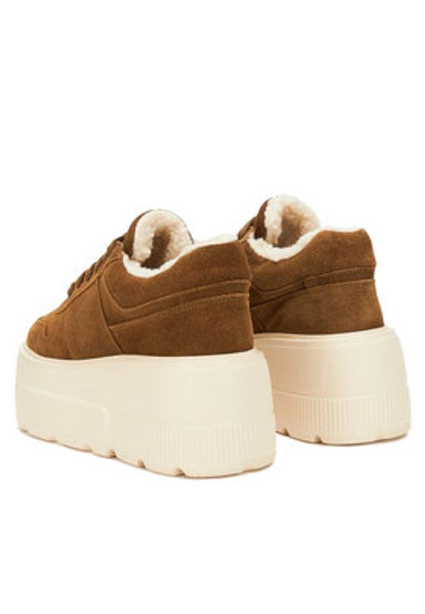 Badura Sneakersy CASI-01W1-006 Brązowy. Kolor: brązowy. Materiał: skóra, zamsz
