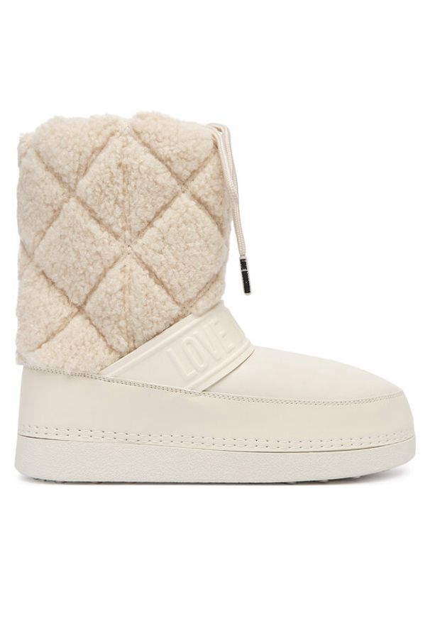 Love Moschino - LOVE MOSCHINO Śniegowce JA24422G0NISJ12B Écru. Materiał: skóra