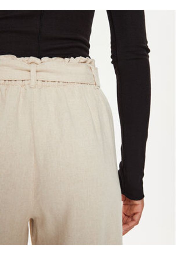 JDY Kuloty Say 15254627 Beżowy Loose Fit. Kolor: beżowy. Materiał: len