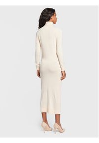 Calvin Klein Sukienka dzianinowa K20K204547 Beżowy Slim Fit. Kolor: beżowy. Materiał: dzianina, wełna