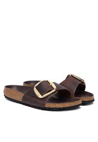 Birkenstock Klapki Madrid Big Buckle 1032914 Brązowy ciemny. Kolor: brązowy. Materiał: skóra #5