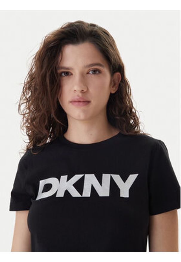DKNY Sport T-Shirt DP5T9923 Czarny Regular Fit. Kolor: czarny. Materiał: bawełna. Styl: sportowy