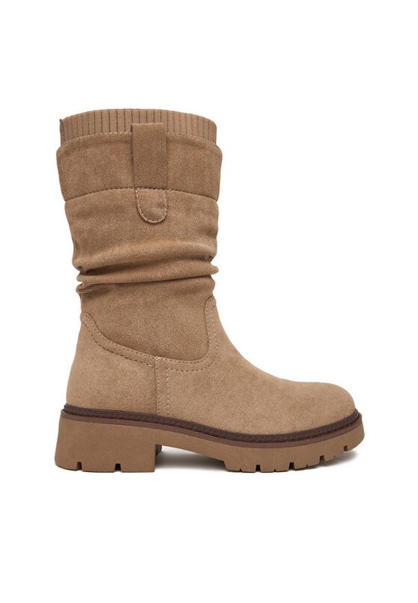 Clara Barson Botki CEO-WS6332-01 Beżowy. Kolor: beżowy. Materiał: materiał