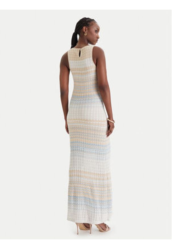 Guess Sukienka dzianinowa W6GKAT Z0936 Beżowy Regular Fit. Kolor: beżowy. Materiał: wiskoza