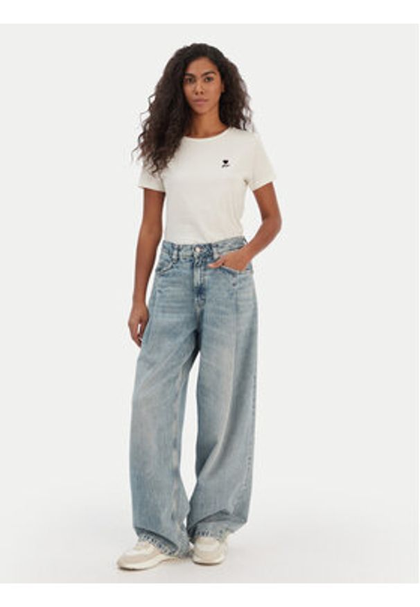 BOSS T-Shirt Elove 50556994 Beżowy Regular Fit. Kolor: beżowy. Materiał: bawełna