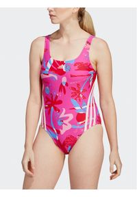 Adidas - adidas Strój kąpielowy Floral 3-Stripes Swimsuit IB5995 Różowy Regular Fit. Kolor: różowy. Materiał: syntetyk