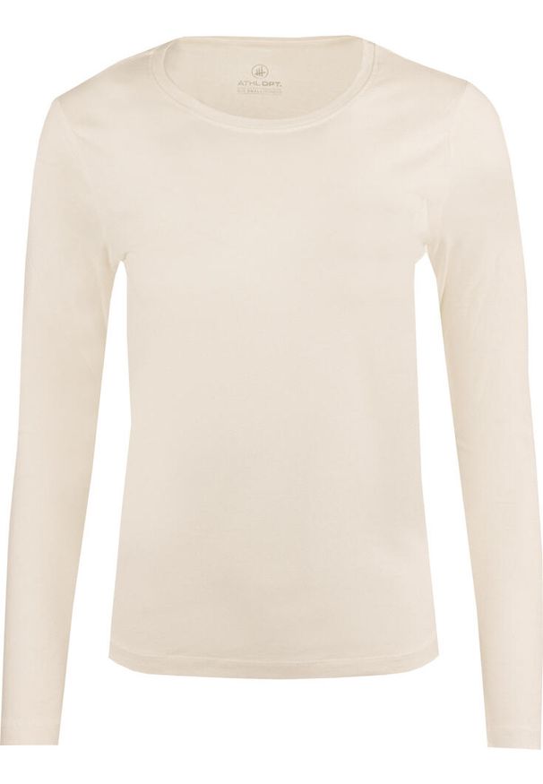 ZEAGLE - Damska koszulka Athl DPT Kerrie – długi rękaw, 100% bawełna, ivory, 2XL. Okazja: na co dzień. Kolor: wielokolorowy, niebieski, szary. Materiał: bawełna. Długość rękawa: długi rękaw. Długość: długie. Styl: casual