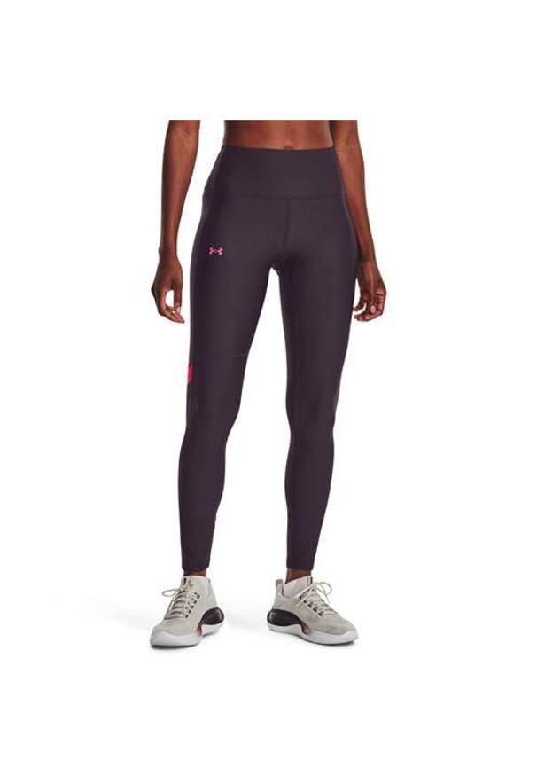 Legginsy treningowe damskie Under Armour 1378753541. Kolor: fioletowy. Materiał: dresówka