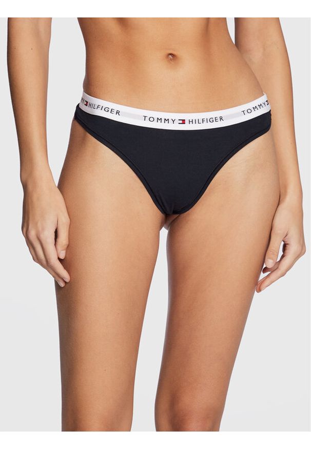TOMMY HILFIGER - Tommy Hilfiger Stringi UW0UW03835 Granatowy. Kolor: niebieski. Materiał: bawełna