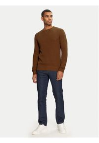 Jack & Jones Sweter 12264668 Brązowy Regular Fit. Kolor: brązowy. Materiał: bawełna