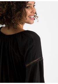 bonprix - Bluzka zakładana przez głowę z czystej wiskozy. Kolor: czarny. Materiał: wiskoza #2