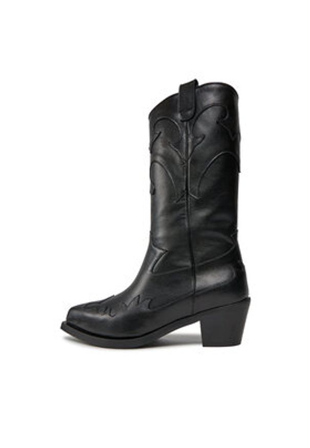 Bronx Kowbojki Western 47515-A Czarny. Kolor: czarny. Materiał: skóra