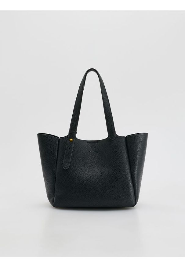 Reserved - Torebka shopper - czarny. Kolor: czarny. Materiał: skórzane