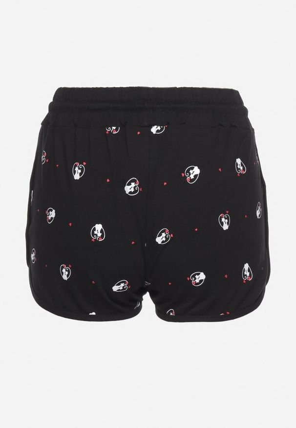 Born2be - Czarne Bawełniane Szorty z Wysokim Stanem i Gumką w Pasie Mertantia. Okazja: na co dzień. Stan: podwyższony. Kolor: czarny. Materiał: bawełna. Styl: casual