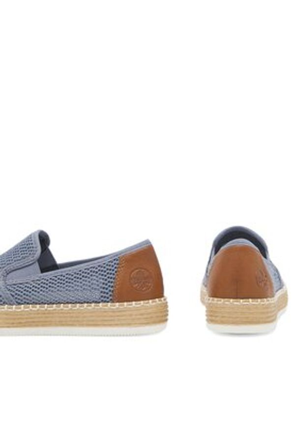 Rieker Espadryle L7873-12 Niebieski. Kolor: niebieski. Materiał: materiał