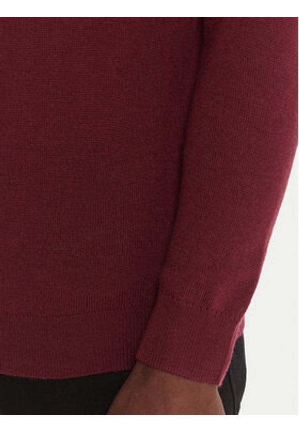 Karl Lagerfeld - KARL LAGERFELD Golf 655058 554399 Bordowy Regular Fit. Typ kołnierza: golf. Kolor: czerwony. Materiał: wełna