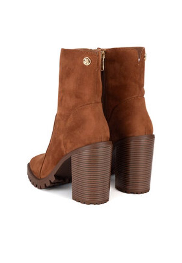 Nine West Botki WFA2947-1 Brązowy. Kolor: brązowy. Materiał: materiał