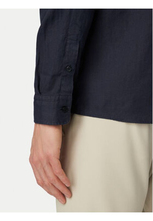 BOSS Koszula H-Liam 50556077 Granatowy Regular Fit. Kolor: niebieski. Materiał: len