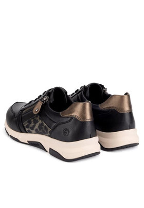 Remonte Sneakersy D1S01-03 Czarny. Kolor: czarny. Materiał: skóra