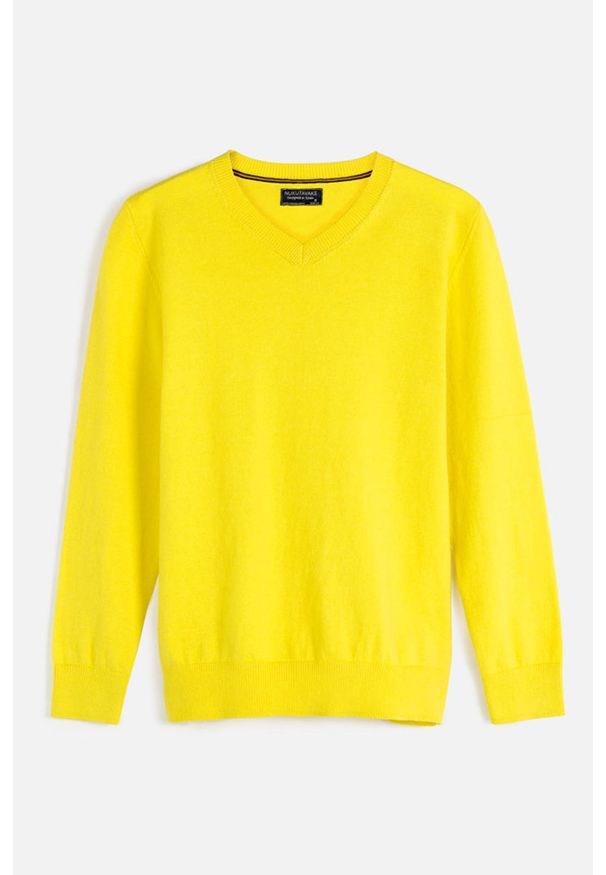 Mayoral - Sweter dziecięcy 128-172 cm. Kolor: żółty. Materiał: bawełna, dzianina, poliamid. Wzór: gładki