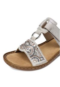 Rieker Klapki CEO-608K2-40 Srebrny. Kolor: srebrny. Materiał: skóra #8