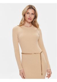 Michael Kors Sukienka dzianinowa MR4820O33D Beżowy Slim Fit. Kolor: beżowy. Materiał: wiskoza #5