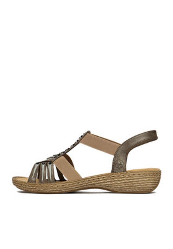 Rieker Sandały CEO-65861-45 Szary. Kolor: szary. Materiał: skóra