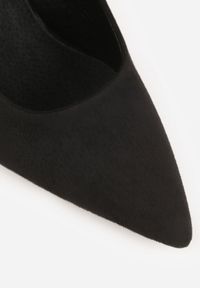 Born2be - Czarne Czółenka Vices na Słupku ze Skórzaną Wkładką Danvira. Okazja: na spotkanie biznesowe, na ślub cywilny, do pracy, na wesele. Kolor: czarny. Materiał: skóra. Obcas: na słupku. Styl: biznesowy, elegancki, klasyczny. Wysokość obcasa: średni #4