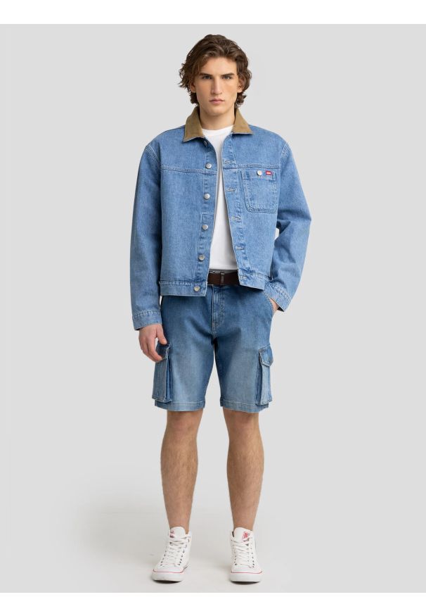 Big-Star - Szorty męskie jeansowe cargo niebieskie Morris 418. Kolor: niebieski. Materiał: jeans. Sezon: lato