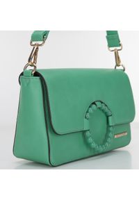 Wittchen - Damska torebka z kółkiem na klapie zielona. Kolor: zielony. Wzór: aplikacja, haft. Dodatki: z haftem. Materiał: skórzane. Rozmiar: małe. Styl: casual, elegancki #5