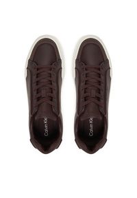Calvin Klein Sneakersy Chunky Cupsole Lace Up Lth Pinch YM0YM01454 Bordowy. Kolor: czerwony. Materiał: skóra #5