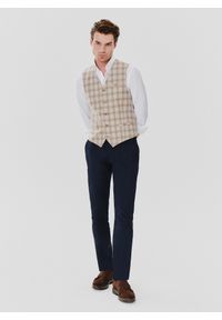 Pako Lorente - PAKO LORENTE – Jednorzędowa kamizelka męska w kratę. Materiał: wełna, poliamid #5