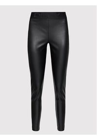 DKNY Spodnie z imitacji skóry P1RKXGIJ Czarny Slim Fit. Kolor: czarny. Materiał: skóra #5