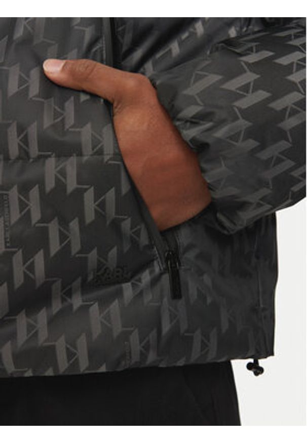 Karl Lagerfeld - KARL LAGERFELD Kurtka puchowa 505018 544529 Czarny Regular Fit. Typ kołnierza: dekolt w karo. Kolor: czarny. Materiał: syntetyk