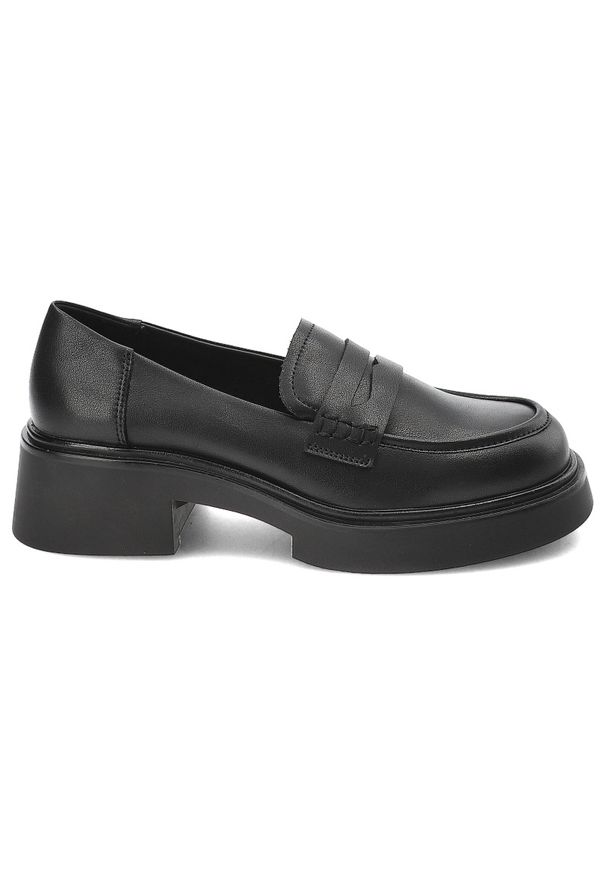 Czarne Mokasyny S.Barski Eleganckie Wsuwane Obuwie Damskie. Okazja: do pracy, na spotkanie biznesowe. Zapięcie: bez zapięcia. Kolor: czarny. Materiał: skóra. Styl: elegancki