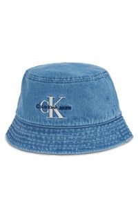 Calvin Klein Kapelusz Mono Logo Denim Bucket Hat LV04G5021G Niebieski. Kolor: niebieski. Materiał: bawełna, materiał