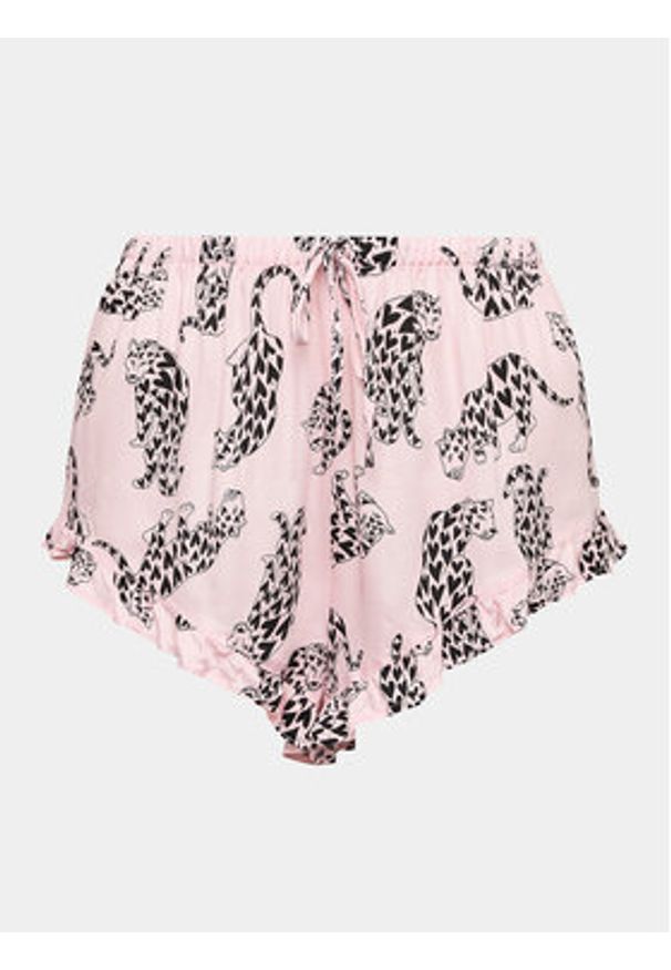 Hunkemöller Szorty piżamowe 203160 Różowy Comfortable Fit. Kolor: różowy. Materiał: wiskoza