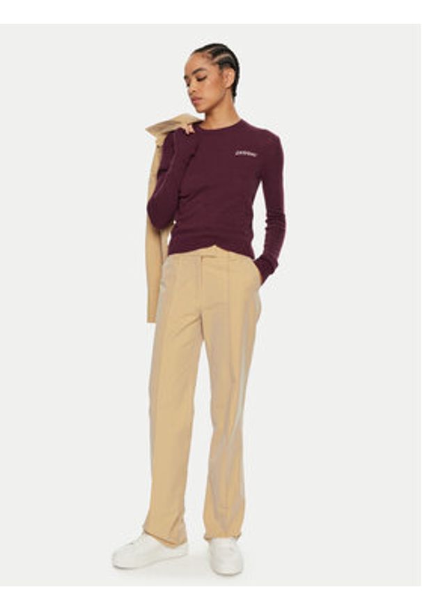 2NDDAY Sweter Lance 2245343408 Bordowy Regular Fit. Kolor: czerwony. Materiał: wiskoza
