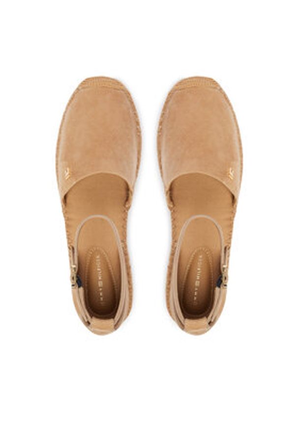 TOMMY HILFIGER - Tommy Hilfiger Espadryle Th Platform Espad Suede Strap FW0FW09144 Beżowy. Kolor: beżowy. Materiał: zamsz, skóra. Obcas: na platformie