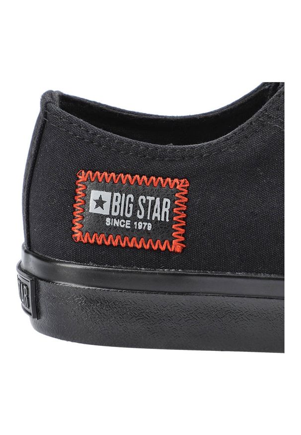 Big-Star - Czarne Trampki Big Star Modne Buty Damskie Półbuty. Okazja: na co dzień, na uczelnię. Zapięcie: sznurówki. Kolor: czarny. Materiał: guma, jeans, materiał. Styl: casual, sportowy, klasyczny