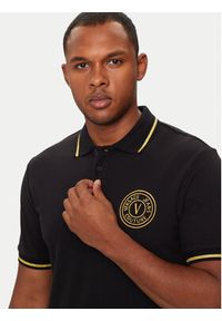 Versace Jeans Couture Polo 77GAGT00 CJ01T Czarny Regular Fit. Typ kołnierza: polo. Kolor: czarny. Materiał: bawełna