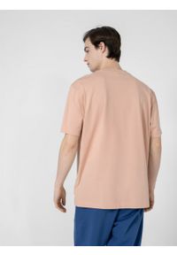 outhorn - T-shirt oversize z nadrukiem męski - beżowy. Okazja: na co dzień. Kolor: beżowy. Materiał: dzianina, bawełna. Wzór: nadruk. Styl: casual #6