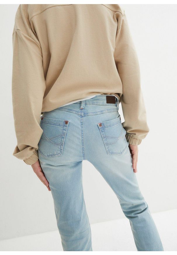 bonprix - Dżinsy ze stretchem BOOTCUT, mid waist. Kolor: niebieski