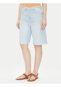Pepe Jeans Szorty jeansowe PL801176 Niebieski Loose Fit. Kolor: niebieski. Materiał: bawełna