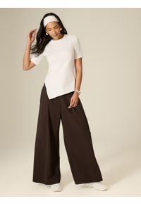 4f - 4F T-shirt regular gładki damski - biały XL. Okazja: na co dzień. Kolor: biały. Materiał: dzianina, materiał, bawełna. Wzór: gładki. Styl: casual, klasyczny #2