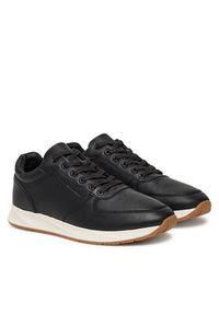 TOMMY HILFIGER - Tommy Hilfiger Sneakersy Premium Leather Hybrid FM0FM05700 Czarny. Kolor: czarny. Materiał: skóra #3