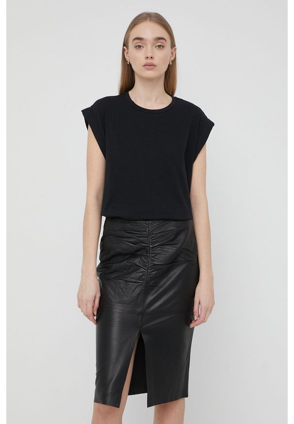 Notes du Nord t-shirt bawełniany kolor czarny. Kolor: czarny. Materiał: bawełna. Wzór: gładki